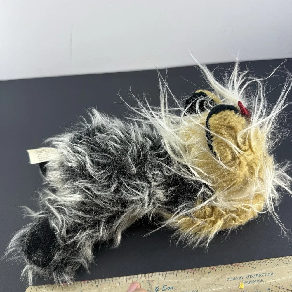 Toys r Us Animal Alley Yorkshire Terrier Dog Plush Stuffed Long Hair Red Bow 11